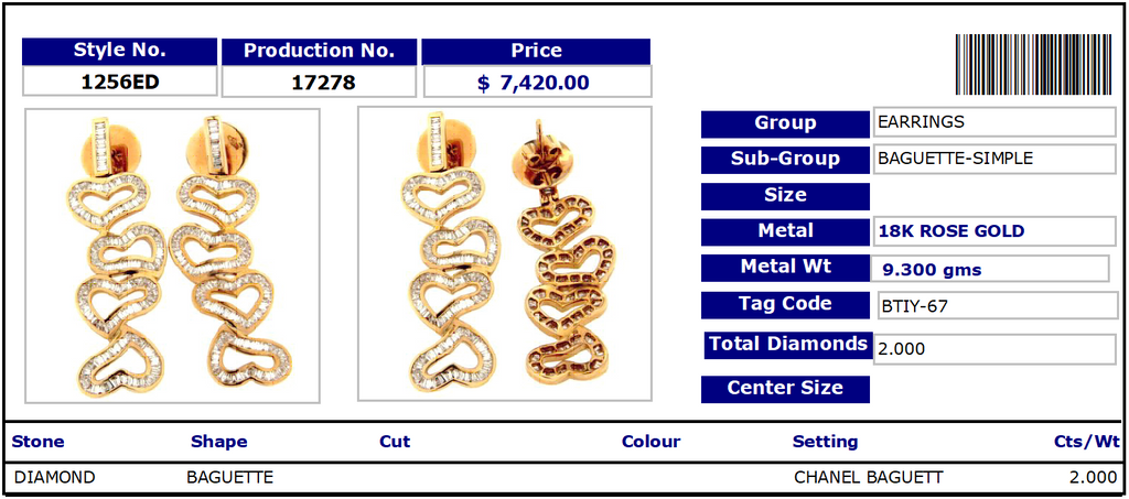 Valentines - Dangling Golden Hearts Earrings