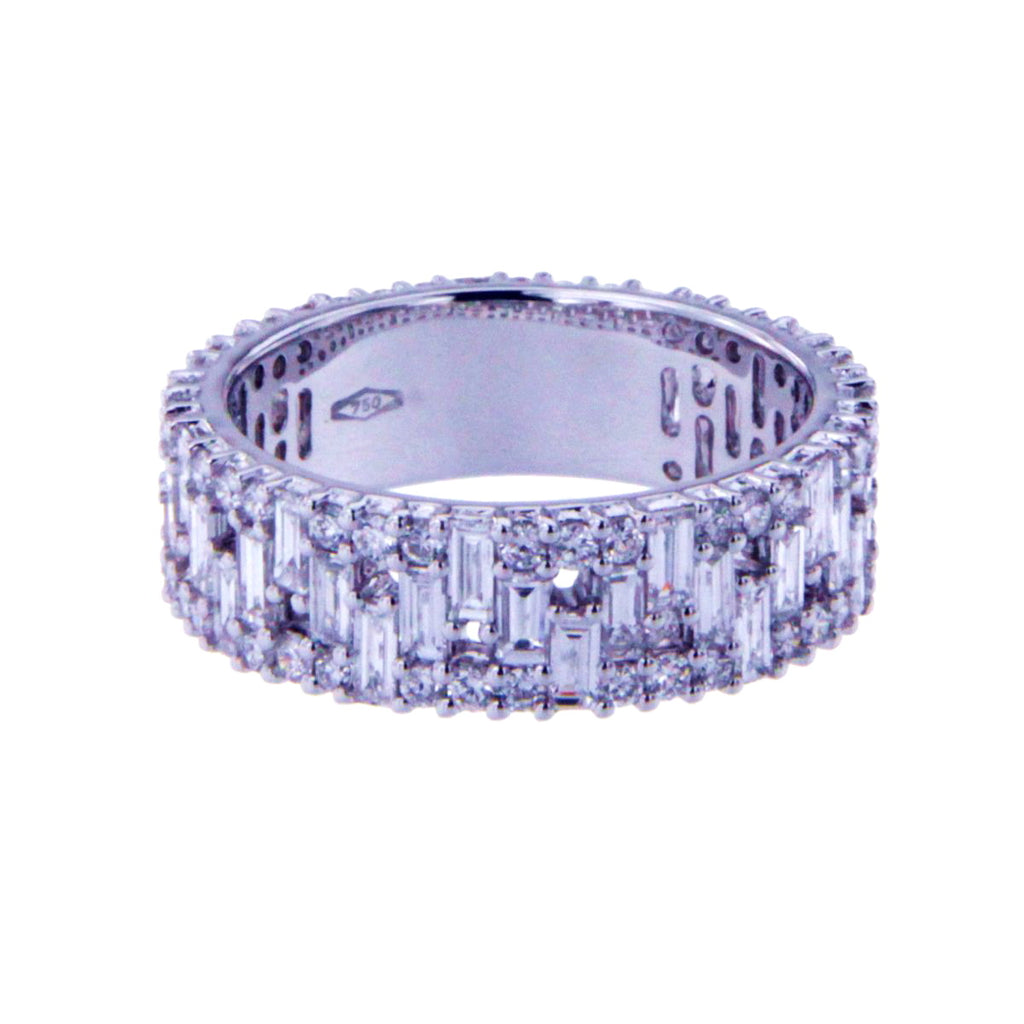 BAGUETTE&ROUND DIAMOND FULL BANDS RING