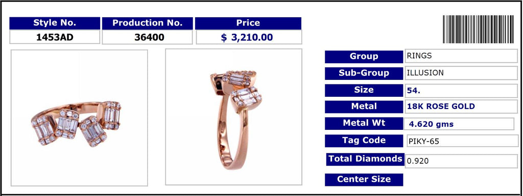 Asymmetrical Diamond Illusion Ring