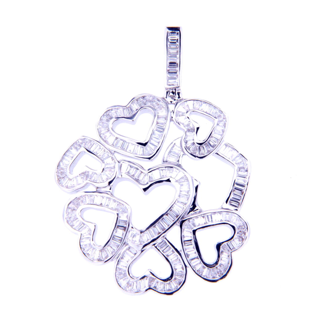 Valentines - Baguette Hearts Pendant