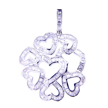 Valentines - Baguette Hearts Pendant