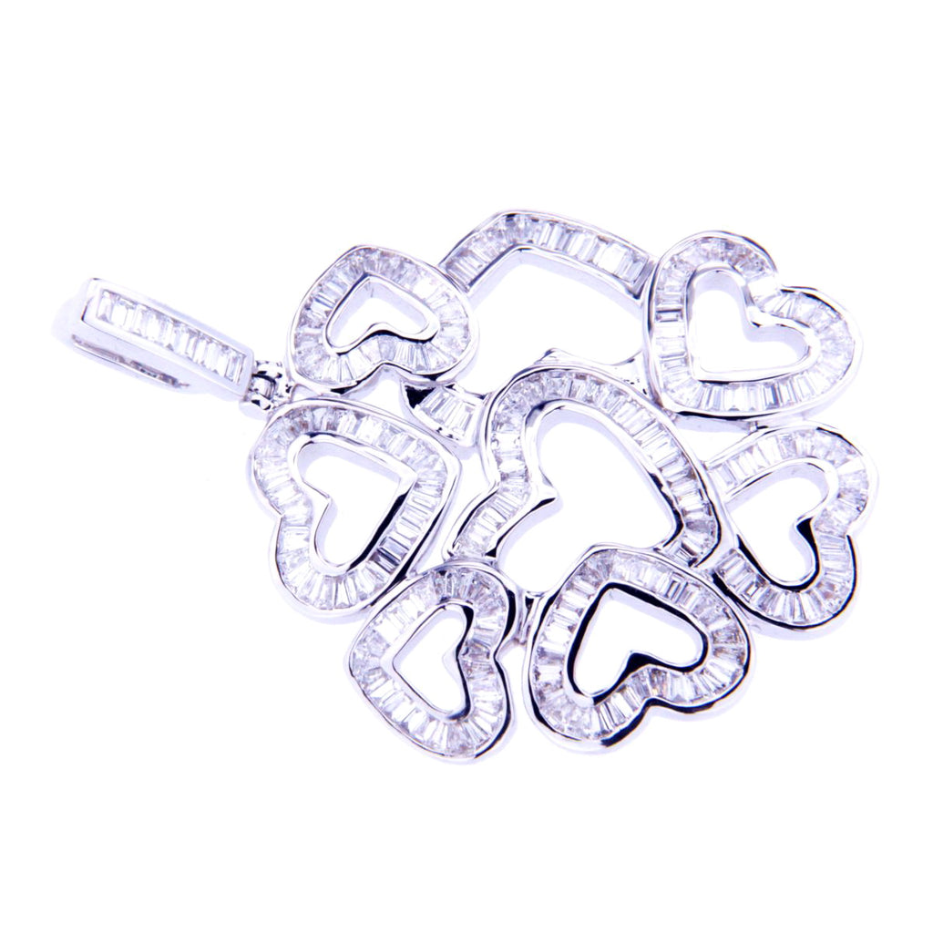 Valentines - Baguette Hearts Pendant