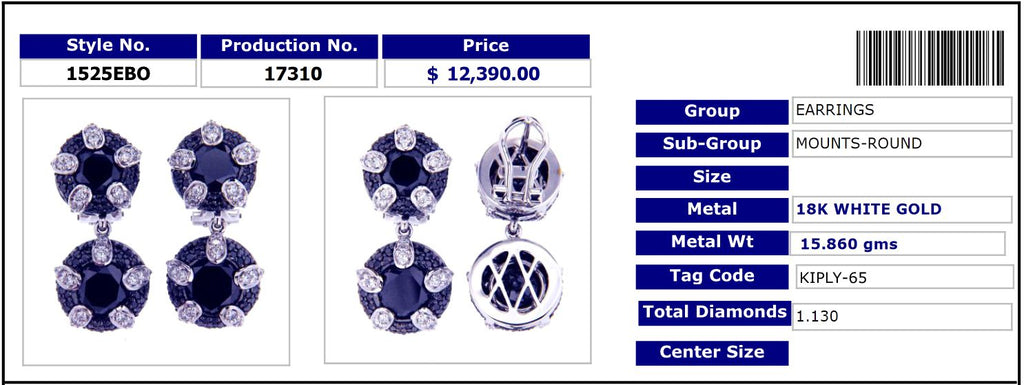 Black & White Diamond Earring