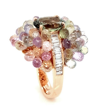 Multi-Color Briolette Sapphire Ring