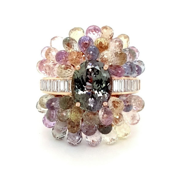 Multi-Color Briolette Sapphire Ring