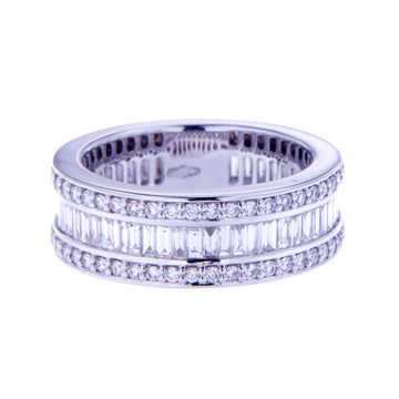 BAGUETTE&ROUND DIAMOND FULL BANDS RING