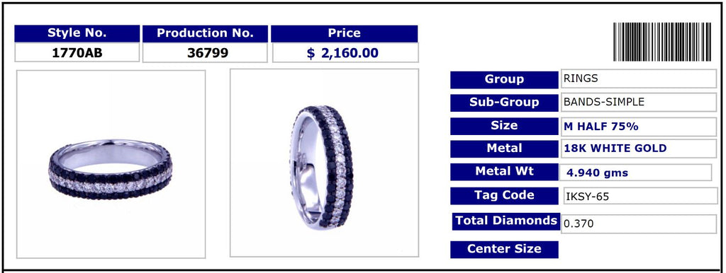 Black & White Diamond Classic Band