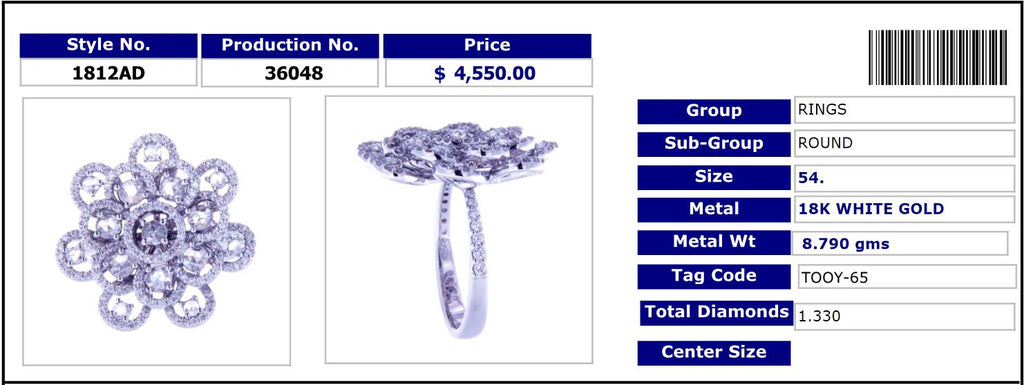 Round Flower Diamond Ring