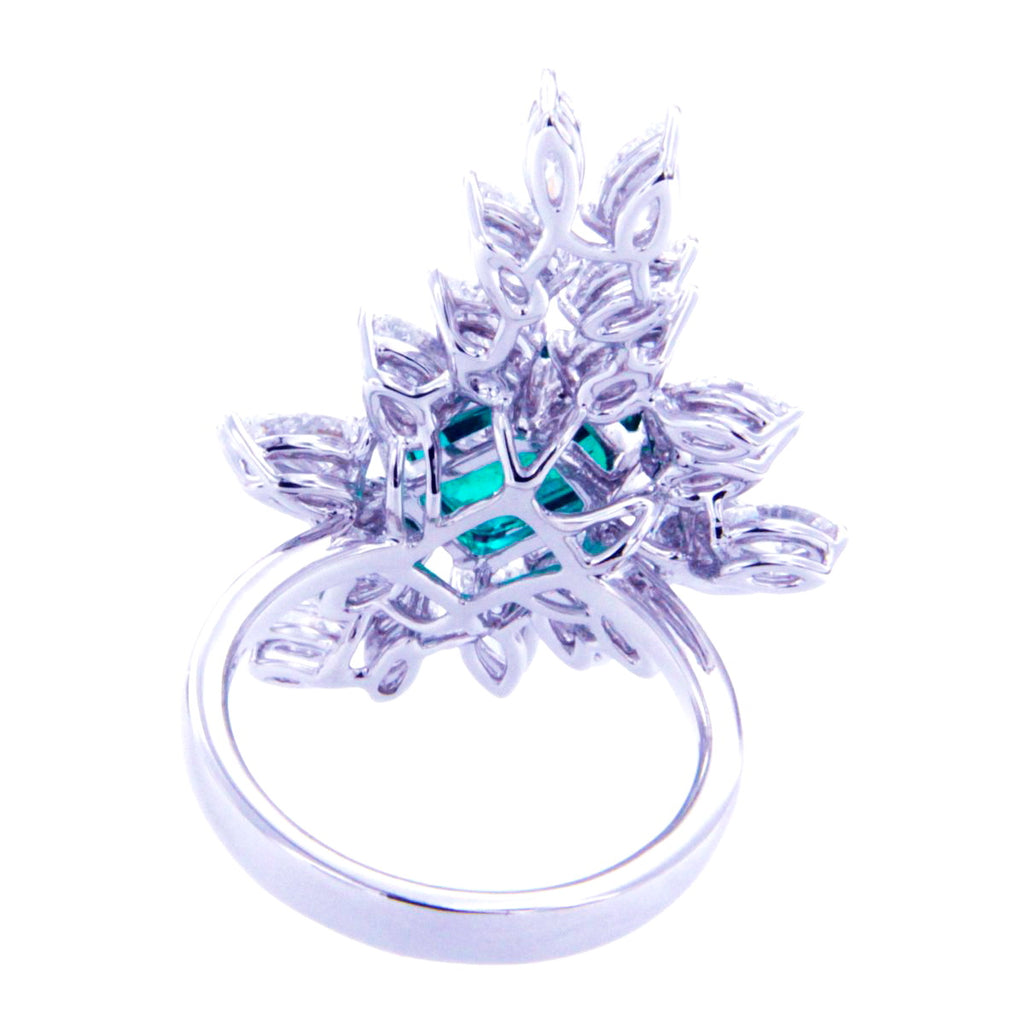 Coral Emerald Ring