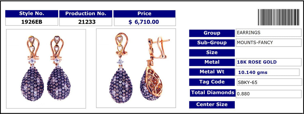 Cocktail Brown Diamond Earrings