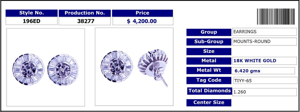 Round Mount Everyday Classic Earring (Need center size)