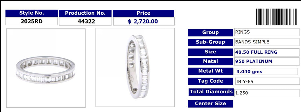 Channel-Set Diamond Baguette Ring