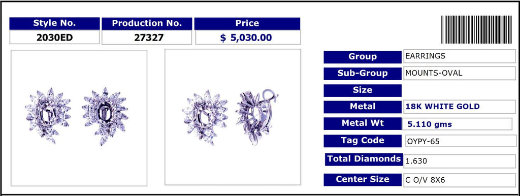 Floral Oval Mount Earring