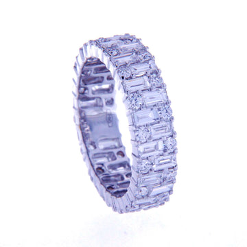 BAGUETTE&ROUND DIAMOND FULL BANDS RING