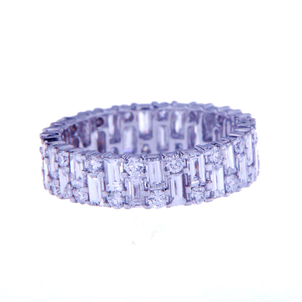 BAGUETTE&ROUND DIAMOND FULL BANDS RING