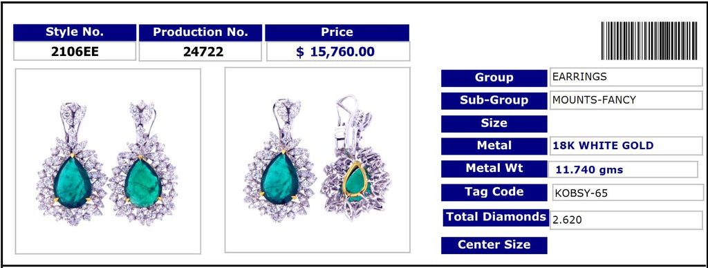 Exclusive Pear Emerald Diamond Earrings