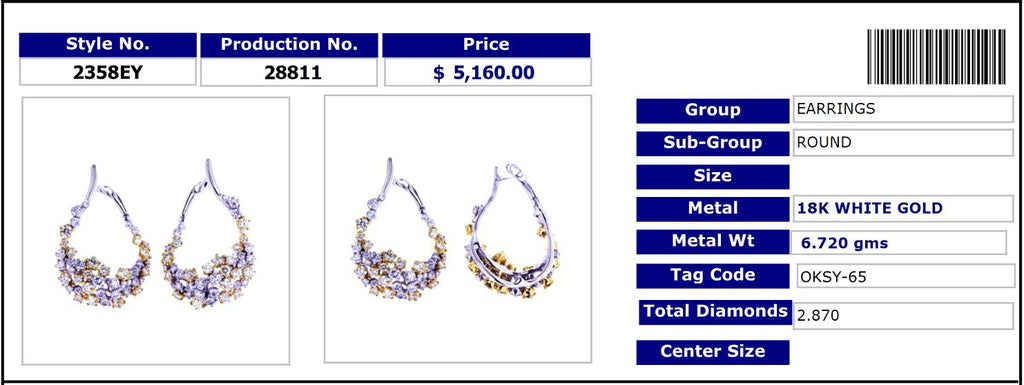 Yellow & White Diamond Combo Party Earrings