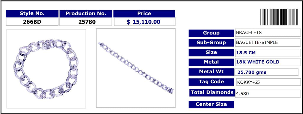 Diamond Baguette Link Bracelet