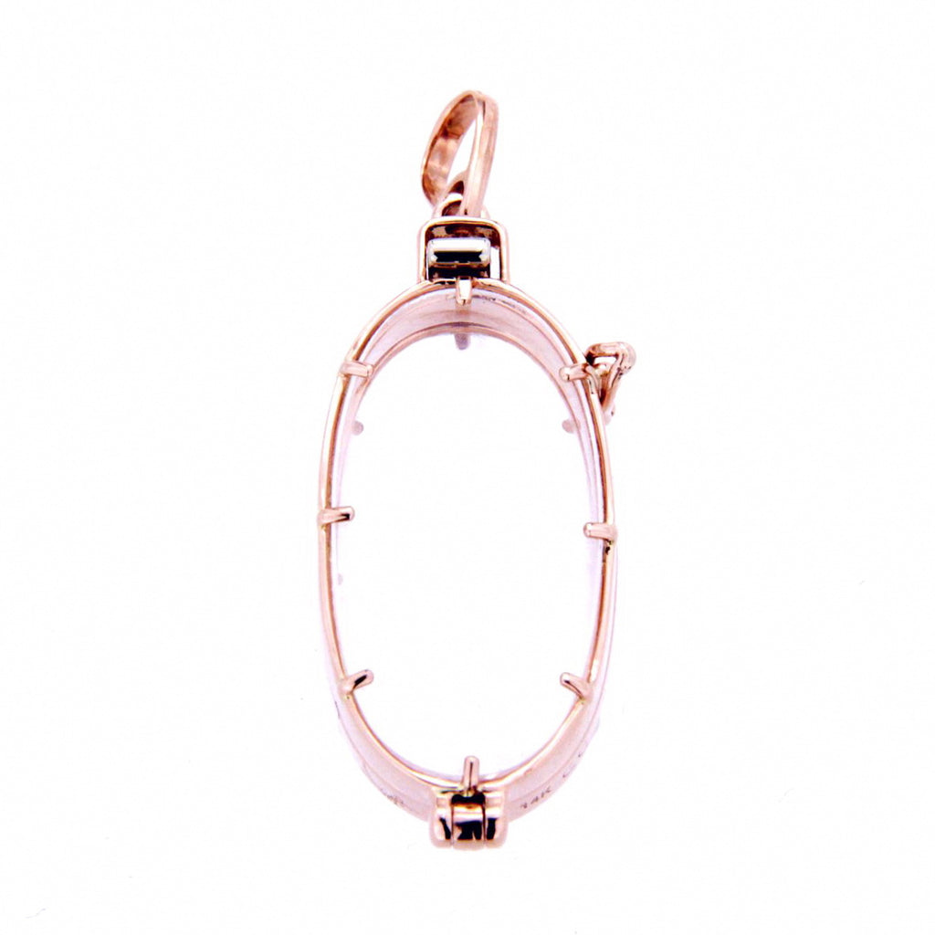 Oval Crystal Charm Locket