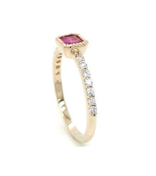 Ruby with Diamond Studded Band