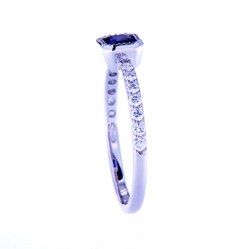 Sapphire with Diamond Studded Band