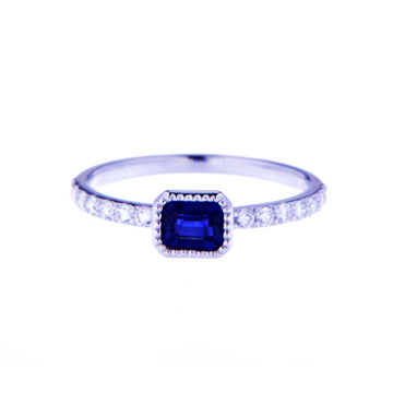 Sapphire with Diamond Studded Band