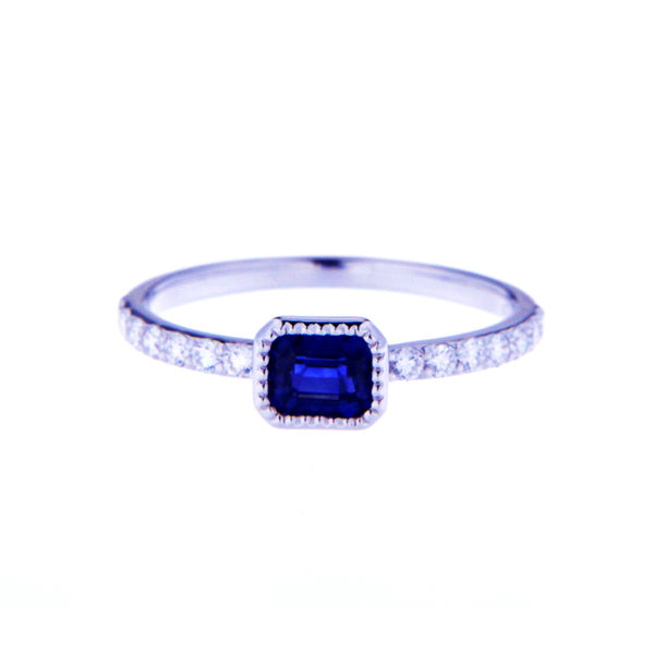 Sapphire with Diamond Studded Band