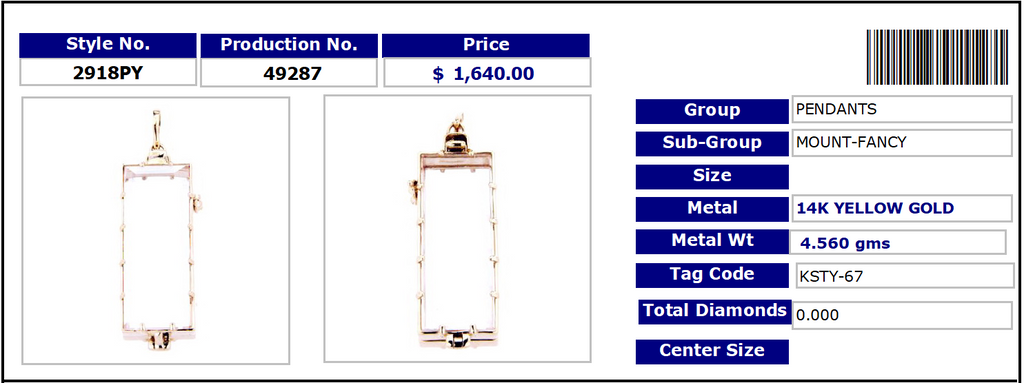 Rectangle Crystal Charm Locket