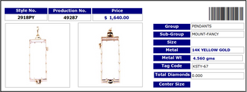 Rectangle Crystal Charm Locket