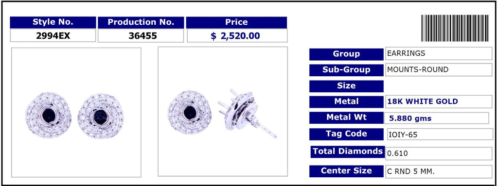 Classic Round Mount Earring