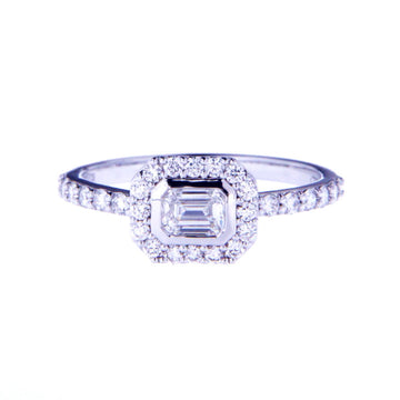 Bezel Set Halo Diamond Ring
