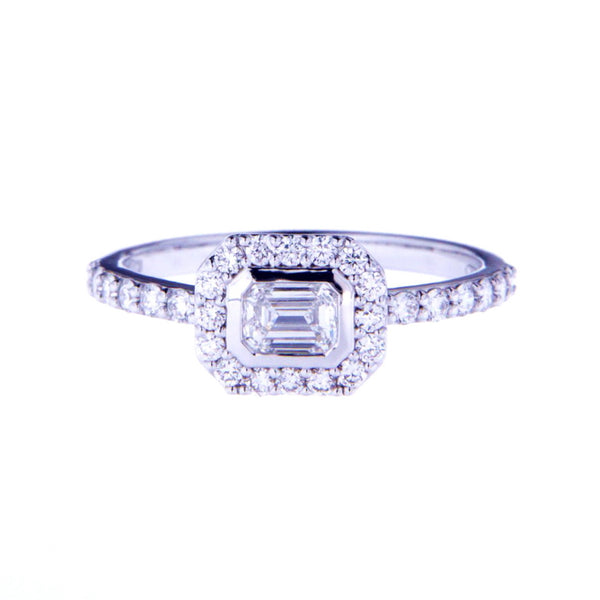 Bezel Set Halo Diamond Ring