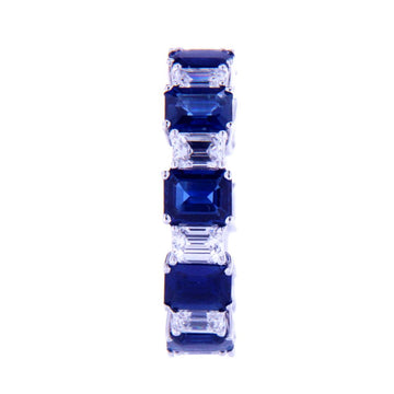 Alternating Diamond and Sapphire Band