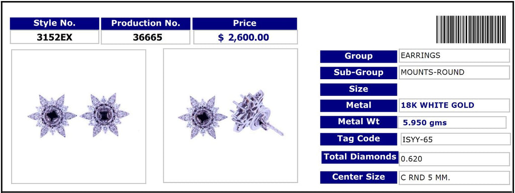 Floral Round Mount Earrings