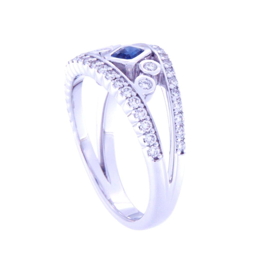 Sapphire Adorned Contemporary Ring
