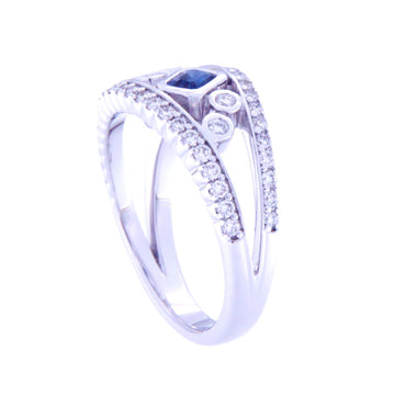 Sapphire Adorned Contemporary Ring
