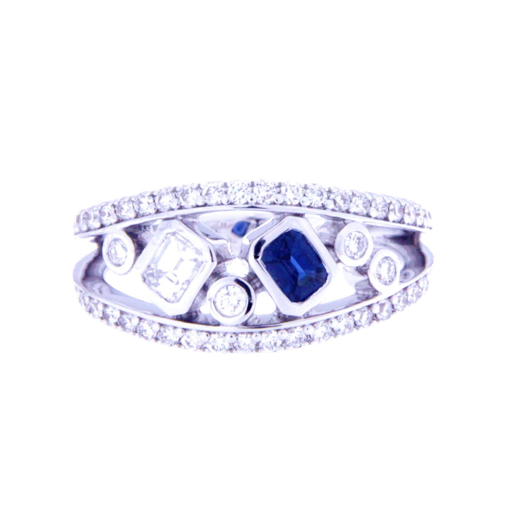 Sapphire Adorned Contemporary Ring
