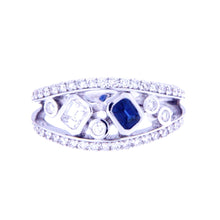 Sapphire Adorned Contemporary Ring