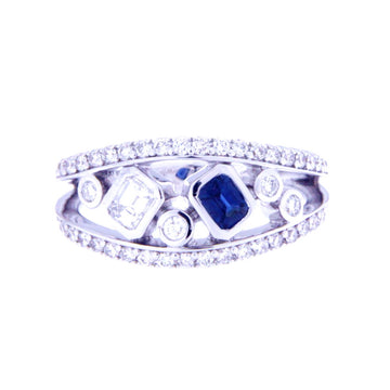 Sapphire Adorned Contemporary Ring
