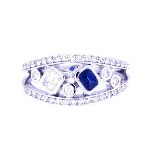 Sapphire Adorned Contemporary Ring