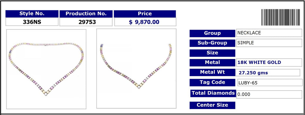 Multi Color V-shape Sapphire Necklace
