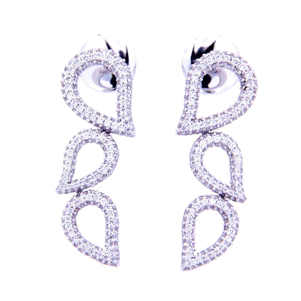Triple Tear Diamond Earrings