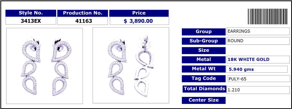 Triple Tear Diamond Earrings