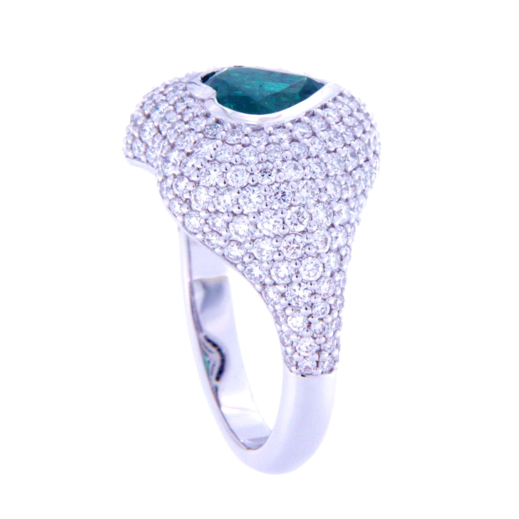 Emerald Heart Beat Ring