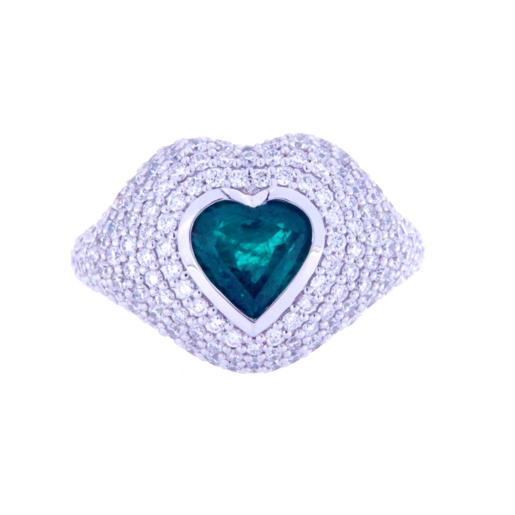 Emerald Heart Beat Ring