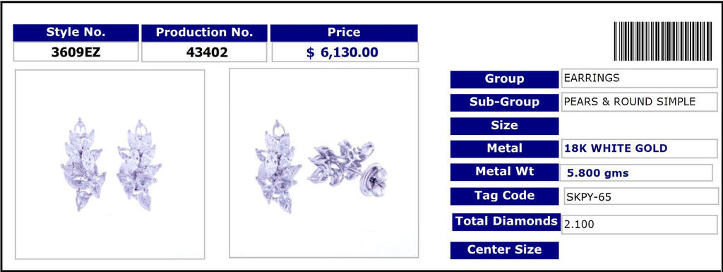 Sparkling Leaf Diamond Earrings