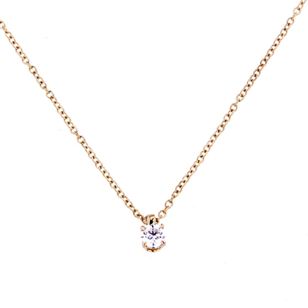 Classic Lone Diamond Necklace