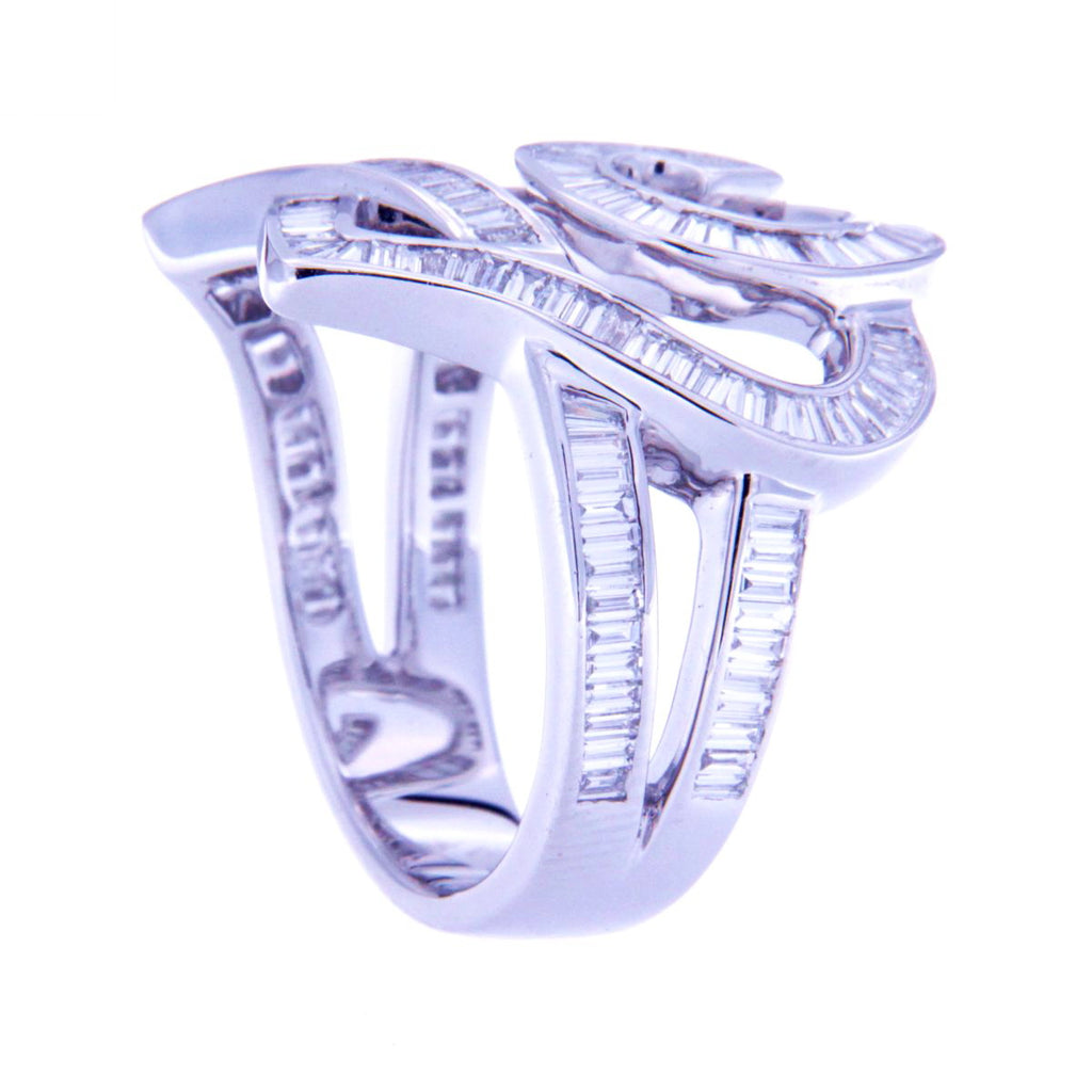 Valentines - Baguette Heart Spiral Ring