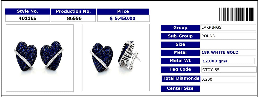Heart-to-Heart Sapphire Stud Earrings