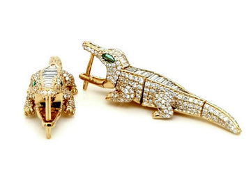 Dangling Crocodile Earring